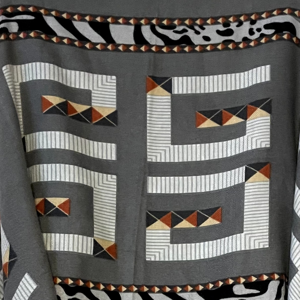 NWT Gregory Ladner Women's Geometric Animal Print Boho Scarf Wrap Safari